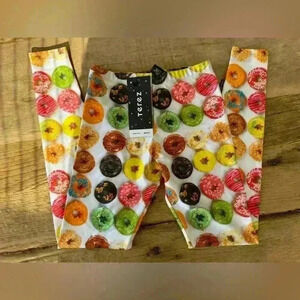 NWT~TEREZ New York Kids Girls Size L (14) Donut Print Slim Waistband Leggings 🍩
